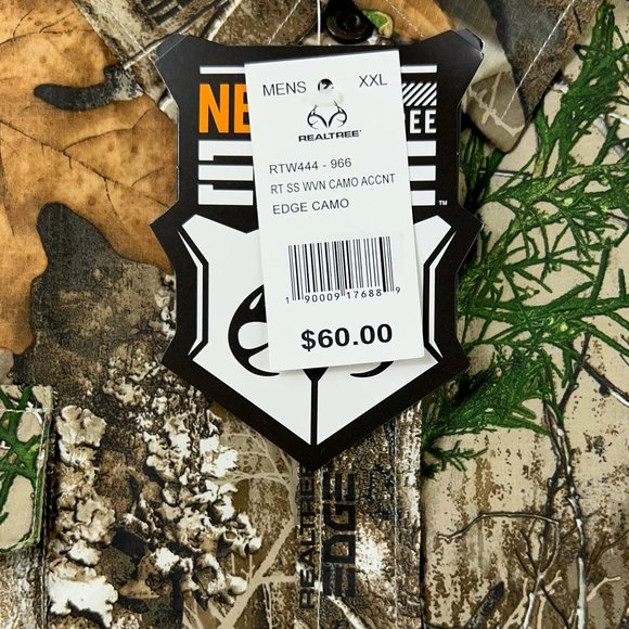 Realtree Edge Mens Hunting Shirt Brown Camouflage Pockets Short Sleeve XXL New - Picture 8 of 12